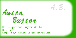 anita bujtor business card